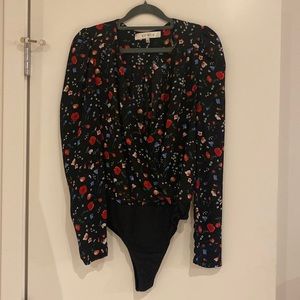 Black floral bodysuit